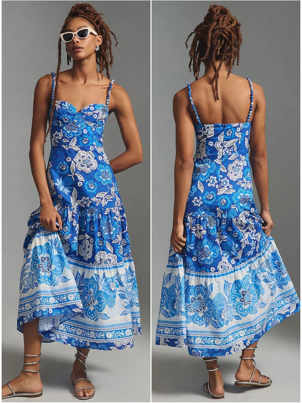 Farm Rio Full of Flowers Sweetheart Midi Dress Size XL